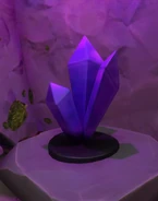 A fake crystal of Psitanium on display in the Sassclops cave exhibit.