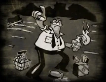 In revenge, Boyd gathered some milk bottles and made Molotov Cocktails out of them...