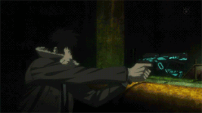 Kogami using the Lethal Eliminator on Nobuo Okura