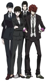 Inspector Shimotsuki with (L→R) Kunizuka, Togane, and Hinakawa.