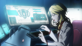 Shion Karanomori painting her nails.