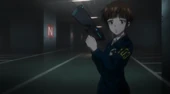 Tsunemori after paralyzing Kogami.