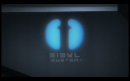 The logo of the Sibyl System, on the Dominator of Kogami (at the beginning of 0101 Crime Coefficient).