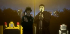 Inspector Mizue Shisui and Enforcer Akira Yamatoya.