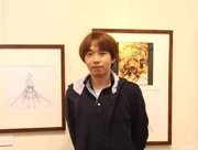 Asano at his illustration exhibition