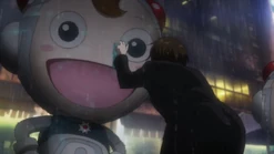 Akane Tsunemori having her ID checked by a drone in the projection of Komissa (0101 Crime Coefficient).