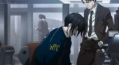 Ginoza talking to his father at the Criminal Investigation Department.