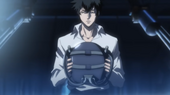 Kogami takes the helmet.