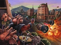 Corrida de pods em Malastare. Note um Dug na parte inferior da imagem.