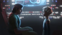 Hunter e Omega a bordo após a batalha