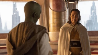 Mestra Vernestra Rwoh se encontrou com Sol para discutir o assassinato de Indara e a antiga Padawan de Sol.