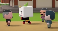 As Tofu Man mascot