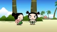 Pucca and Garu at the beach