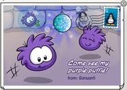 Purple Puffle postcard