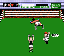  winning the match against  by knockout