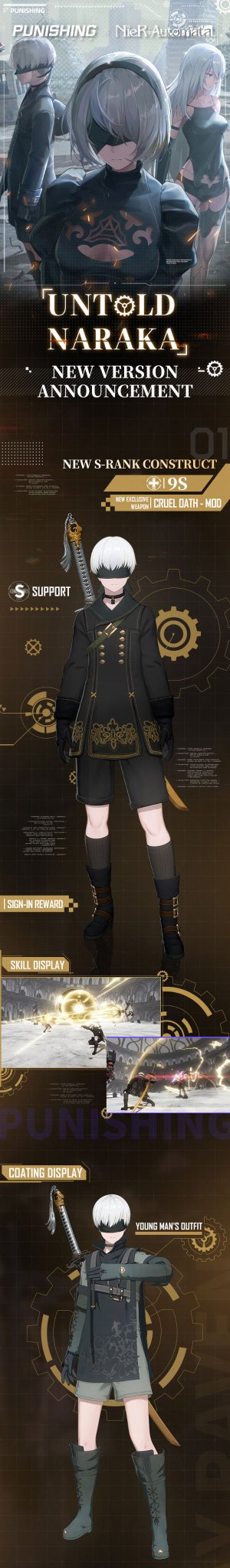 Todos os personagens de Punishing Grey Raven: Untold Naraka x NieR Automata  