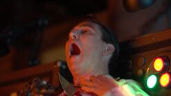 Hauser dying by being cut open by Blade from the inside