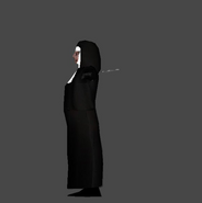 Right side of the low poly model of the Nun