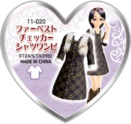 Fur Vest Checker Shirt One Piece