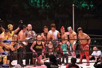 Jimmyz (Genki Horiguchi H.A.Gee.Mee!!, Jimmy Kagetora and Jimmy Susumu) vs. Millennials (Flamita, Kotoka and U-T) vs. MAD BLANKEY (Don Fujii, Gamma and Naruki Doi) - May 5, 2015