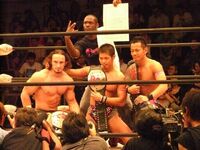 Naruki Doi, Masato Yoshino and PAC as Open The Triangle Gate Champions