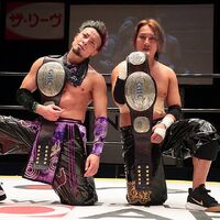 HAYATA and YO-HEY as the GHC Junior Heavyweight Tag Team Champions in their second reign