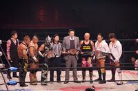 Dia.Hearts (Masaaki Mochizuki, Big R Shimizu and Dragon Kid) vs. Jimmyz (Genki Horiguchi H.A.Gee.Mee!!, Jimmy Susumu and Ryo "Jimmy" Saito) - December 28, 2014