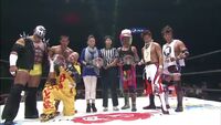 MAD BLANKEY (Cyber Kong, Naruki Doi and Kzy) vs. Jimmyz (Genki Horiguchi H.A.Gee.Mee!!, Jimmy Susumu and Mr. Kyu Kyu Naoki Tanizaki Toyonaka Dolphin) - July 20, 2014