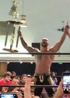 Ricochet as the winner of the 2017 Battle of Los Angeles