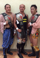 Horiguchi, Saito and Kanda as a 3 times Open the Triangle Gate Champions