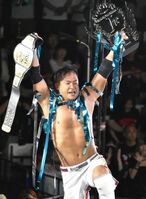 KUSHIDA as the winner of the 2017 Best of the Super Juniors