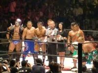 Blood WARRIORS (Cyber Kong, Yasushi Kanda and Naruki Doi) vs. Junction Three (YAMATO, Masato Yoshino and Gamma) - July 17, 2011