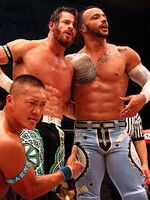 Ricochet with Matt Sydal in his return to Dragon Gate in 2015