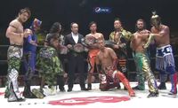 Tribe Vanguard (BxB Hulk, Flamita and Kzy) vs. MONSTER EXPRESS (Akira Tozawa, Masato Yoshino and T-Hawk) vs. Dragon Kid, Peter Kaasa and CIMA - July 24, 2016