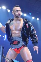 Ricochet as Open The Brave Gate Champion during his Blood WARRIORS reign