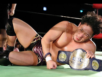 Daisuke Harada as GHC Junior Heavyweight Champion in his second reign as part of RATEL'S