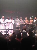 Tozawa-juku (Akira Tozawa, Kenichiro Arai and Taku Iwasa) vs. Veteran-gun (Don Fujii, Magnitude Kishiwada and Masaaki Mochizuki) - November 16, 2008