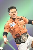 KUSHIDA as the IWGP Junior Heavyweight Champion in his Taguchi Japan's second reign