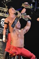 Ben-K as the Open the Twin Gate Champion with Big R Shimizu in their second reign