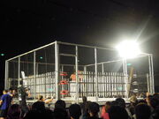 Steel cage deathmatch with 200 fluorescent light tubes - Ryuji Ito vs