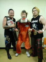 Kzy, Sugawara and Kanda as Open The Triangle Gate Champions