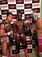 Naruki Doi, Rich Swann and Shachihoko BOY as Open The Triangle Gate Champions