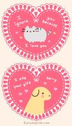 Valentines to print featuring Pusheen and Carmen