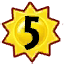 sun icon with a 5