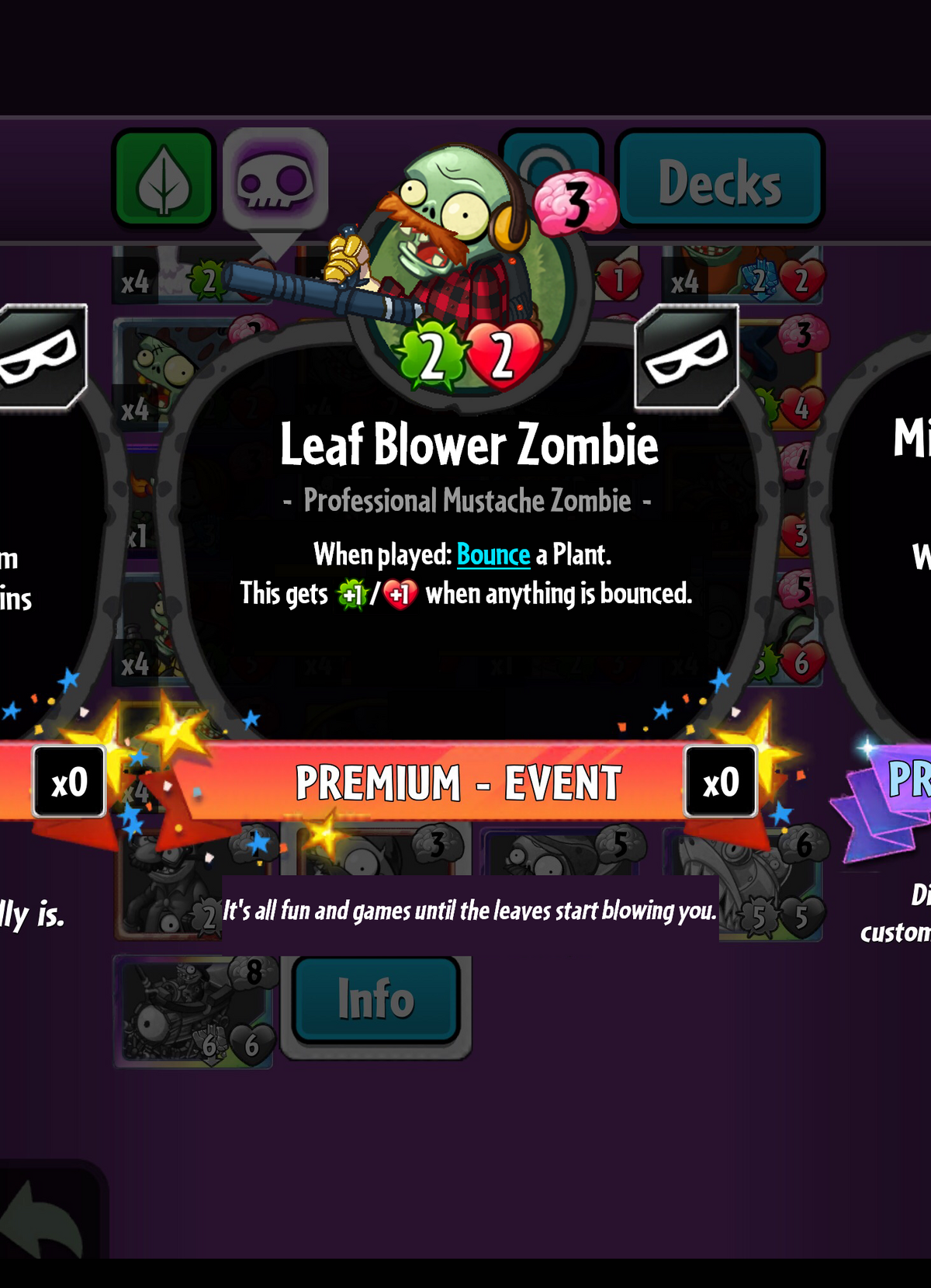 wiki: Blower is banned in this endless zone also wiki: Use blower to blow  imp away. : r/PlantsVSZombies