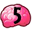 brain icon with a 5