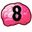 brain icon with a 8