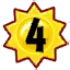 sun icon with a 4