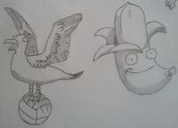 Seagull Banana Drawing Comic