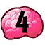 brain icon with a 4